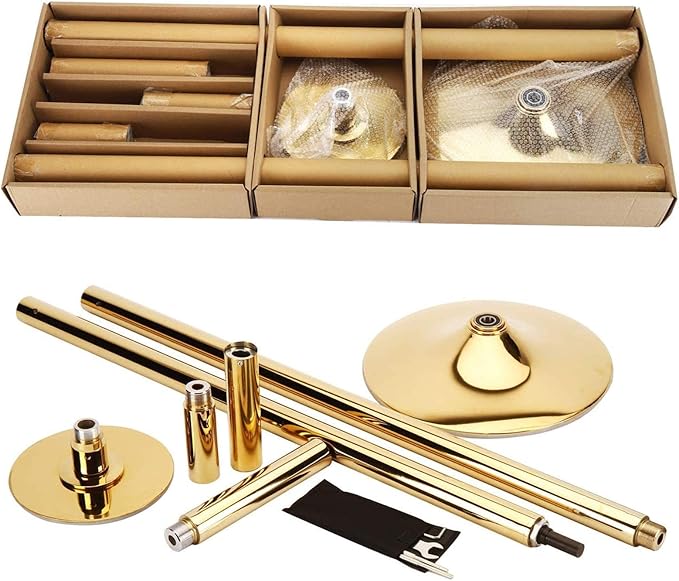 PRIOR FITNESS Premium Dance Pole Removable 45mm Spinning & Static Dancing Pole Heavy-Duty Steel Pole Dancing Pole, Adjustable Height Professional Grade Excellent for Home Exercise Club Gym