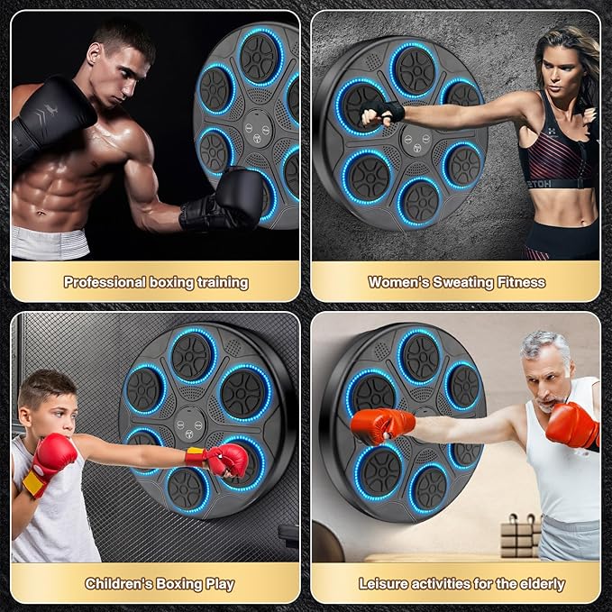 Music Boxing Machine, Smart Boxing Wall Mount Machine with Gloves, 9 Modes and 9 Speeds, Boxing Workout Equipment Target for Home, Office, Gym (Upgrade)