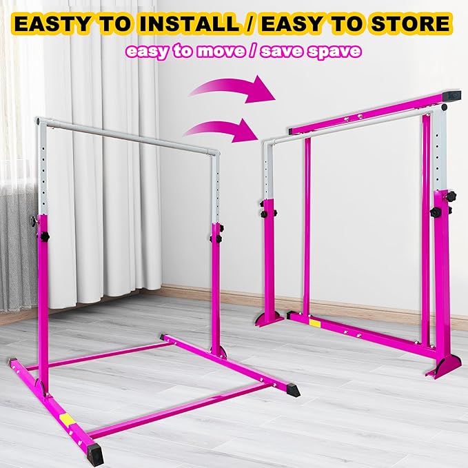 MARFULA Gymnastic Bar for Kids Gymnastic Kip Bar Horizontal Bar Gymnastic Training Equipment for Kids 3-15 Years Home and Club Use