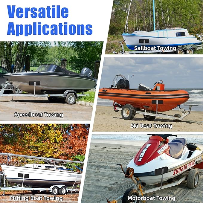 2 Pack Boat Trailer Bunks, Carpeted Bunk Boards, Black Marine Soft Carpet with Full Protection, Boat Trailer Guides for Various Boats, 2" x 4" x 24"
