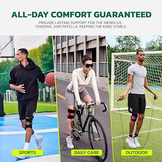 Knee Brace for Men Women Knee Pain Meniscus Tear Arthritis Patella Dislocation Best Osteoarthritis Adjustable Compression with Memory Stabilizers for ACL MCL Breathable for Injury Recovery XL