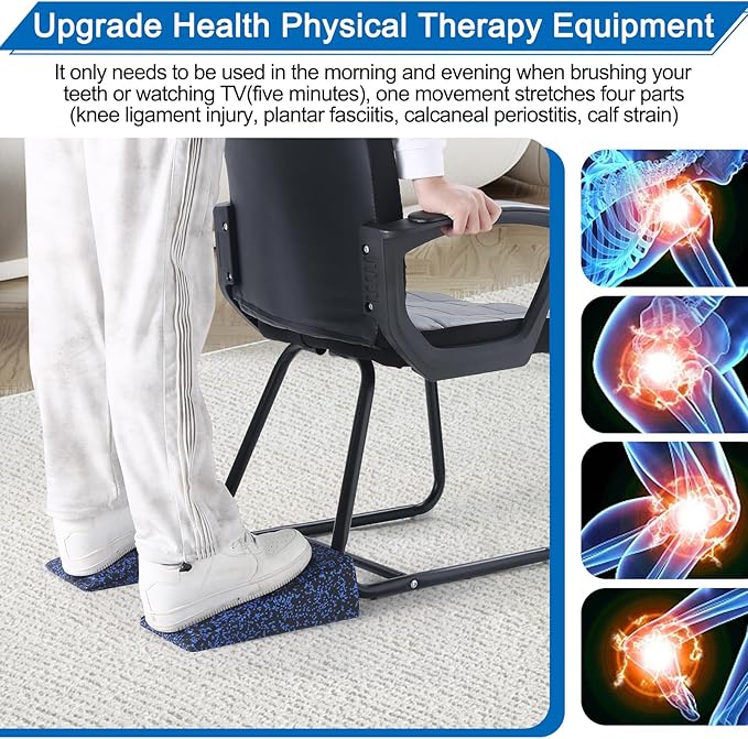 Slant Board Squat Wedge for Calf Stretching,3 Pcs 12" x 6.3" Foot Stretcher Balance Board for Plantar Fasciitis, Adjustable Foam Slant Board Wedge Great for Exercises