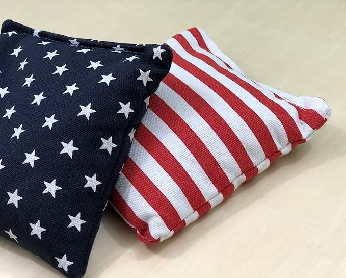 Tailgating Pros American Themed Lightweight Corn Hole Board Set w/Bean Bags and Carrying Case - 4'x2' Cornhole Toss