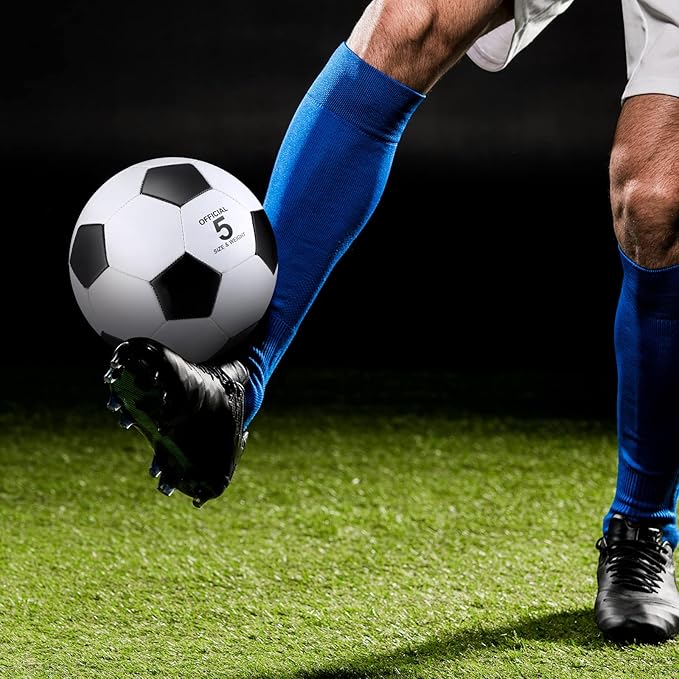 Deekin 6 Pcs Soccer Ball Bulk with Pump Teamwork Outdoor Sport Game Training Soccer Ball Bulk for School Sport Teen Adult Child