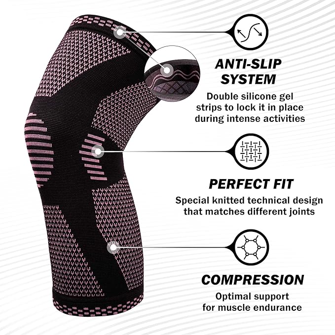 POWERLIX Leg Sleeve - Best Knee Brace for Leg Pain for Men & Women Knee Support for Running, Basketball, Weightlifting, Gym, Workout, Sports –Please Check Sizing Chart