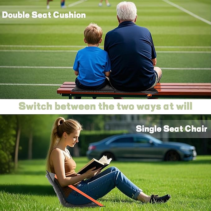 ONTYZZ Stadium Seats with Back Support Inflatable Portable Folding Comfort Seat Waterproof Cushion with Backrest for Sports Events Stadium and Camping