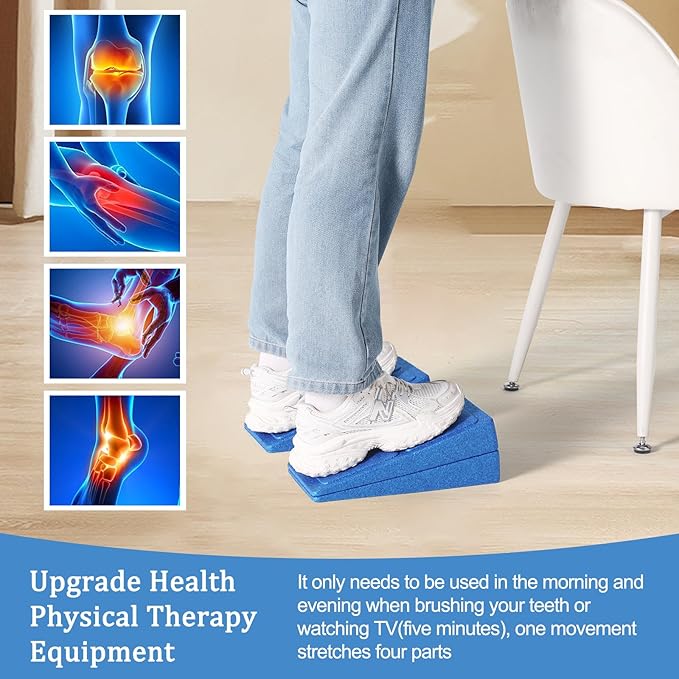 Slant Board Squat Wedge for Calf Stretching,3 Pcs 12" x 6.3" Foot Stretcher Balance Board for Plantar Fasciitis, Adjustable Foam Slant Board Wedge Great for Exercises