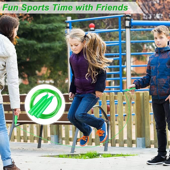 Aodaer Kids Jump Rope Set Colorful Outdoor Jump Ropes 7.3 Feet Adjustable Skipping Ropes for Outdoor Fun Activity Great Party Favor