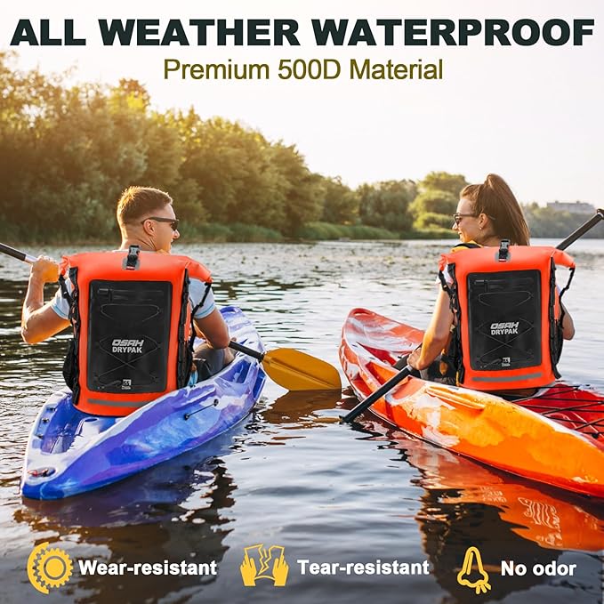 Waterproof Backpack Dry Bag 35L/55L/85L ā Heavy Duty Roll-Top Hiking Backpack Sack Keeps Gear Dry for Travel, Kayaking, Boating, Camping, Rafting and Fishing