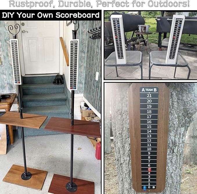 Cornhole Scoreboard Tracker Steel Score Keeper: Durable Corn Hole Scoreboards for Easy Score Tracking Corn Hole Games Ladder Ball Toss Game Pop Darts Popdarts Game (2 Pack-Vertical)
