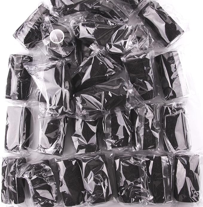 BQTQ 30 Rolls Self Adhesive Bandage Wrap 4 inch Self Adherent Wrap Sticky Bandage Wrap Breathable Athletic Tape Stretch Bandage Roll Self Adhesive Wrap for Wrist Ankle Swelling Sprains(Black)