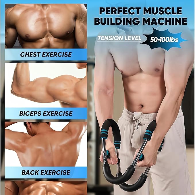 Twister Arm Trainer, Arm Shoulder Chest Workout Equipment 20-100LB Adjustable Strength Trainer Chest Trainer for Men and Women Portable Detachable Home Fitness Equipment