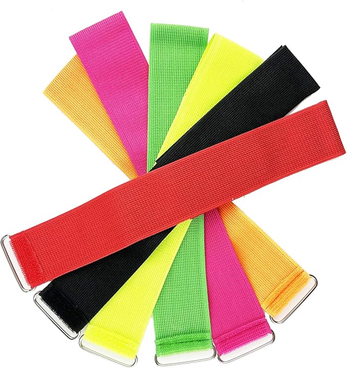 6 Pack 3 Legged Race Bands Colorful Firm Elastic Tie Rope for Outdoor Fun (6)