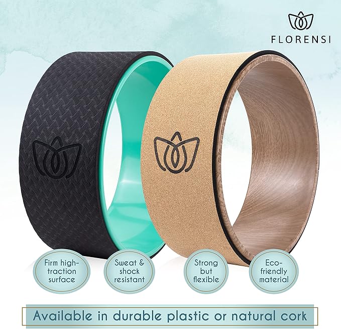 Florensi Back Roller - Back Stretcher, Back Cracker, Yoga Wheel, Deep Tissue Massager - for Back Pain Relief, Back Cracking, Yoga Stretching, Trigger Point Therapy - Foam Padded Rollers