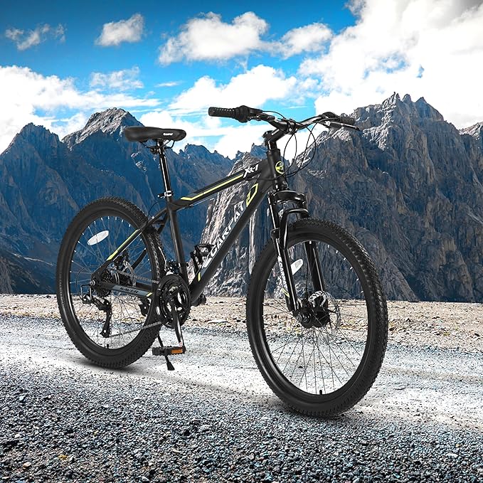 24/26/27.5 Inch Wheels Mountain Bike Shimano 21 Speeds with Mechanical Disc Brakes Aluminum/High-Carbon Steel Frame Suspension MTB Bikes Mountain Bicycle for Adult & Teenagers