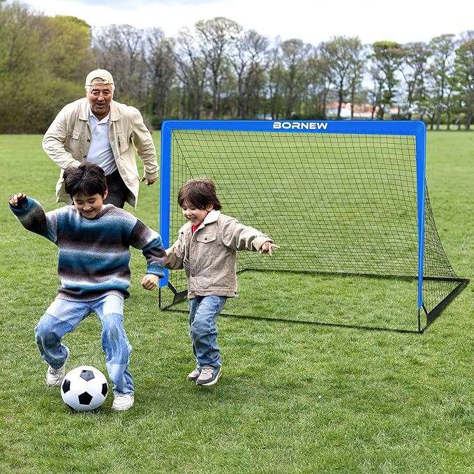 Kids Soccer Goal for Backyard Set - 2 Set of 6X4 FT Toddler Soccer Nets with 20ft Agility Ladder, Soccer Ball, Pop Up Portable Soccer Set for Kids and Youth Game and Training Goals Ages 3-16 Gift