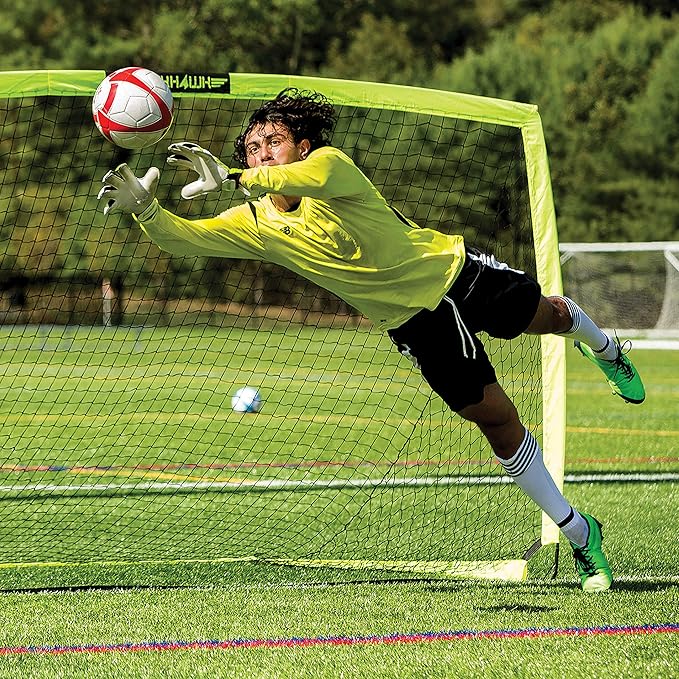Franklin Sports Blackhawk Backyard Soccer Goal - Portable Pop Up Soccer Nets - Youth + Adult Folding Indoor + Outdoor Goals - Multiple Sizes + Colors - Perfect for Games + Practice