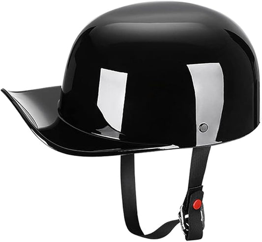 Vintage Open Face Motorcycle Helmet Retro Baseball Cap Half Helmets Women Men for Scooter Moped Cap Street Cruiser Jet - DOT Certified