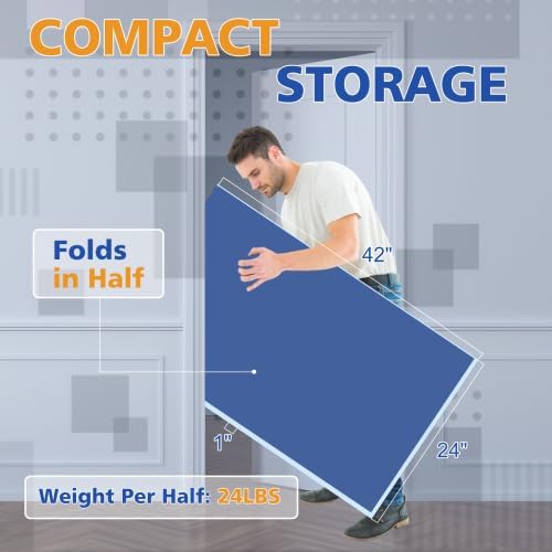 7/8/9ft Mid-Size Ping Pong Conversion Top with Net Set for Billiard and Pool Tables - Regulation Top Converts Billiards into Ping Pong Table Blue/Green/Black