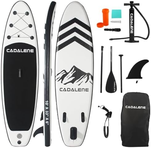 Inflatable Stand Up Paddle Board with Premium SUP Accessories,10' Non-Slip Deck Blow Up Paddle Board with Paddle, Pump, Backpack,Leash – All Around Stable for All Skill Levels