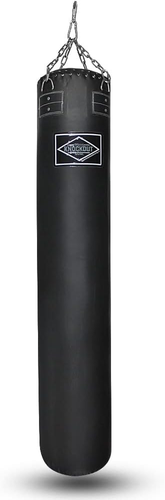 100 lbs 6 Feet Punching Bag Filled Boxing Heavy Bag Hanging Professional Workout Muay Thai Bag Filled Banana Punching Bag Martial Arts Training Equipment MMA