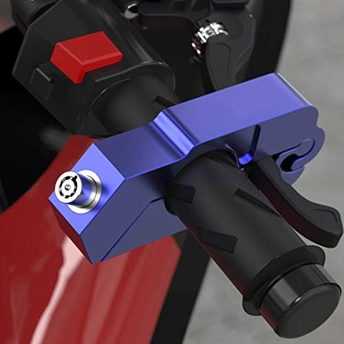 BAIONE Motorcycle Grip Lock Handlebar Throttle Security Lock Anti-Theft Scooters fit for ATV Motorcycles Dirt Street Bike (Blue)