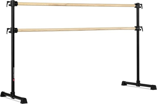 VITA Barre Portable Freestanding Double Ballet Barre, Professional | Adjustable Height, Made in USA, Home or Gym Exercise Equipment for Kids & Adults | Dance, Fitness, Pilates