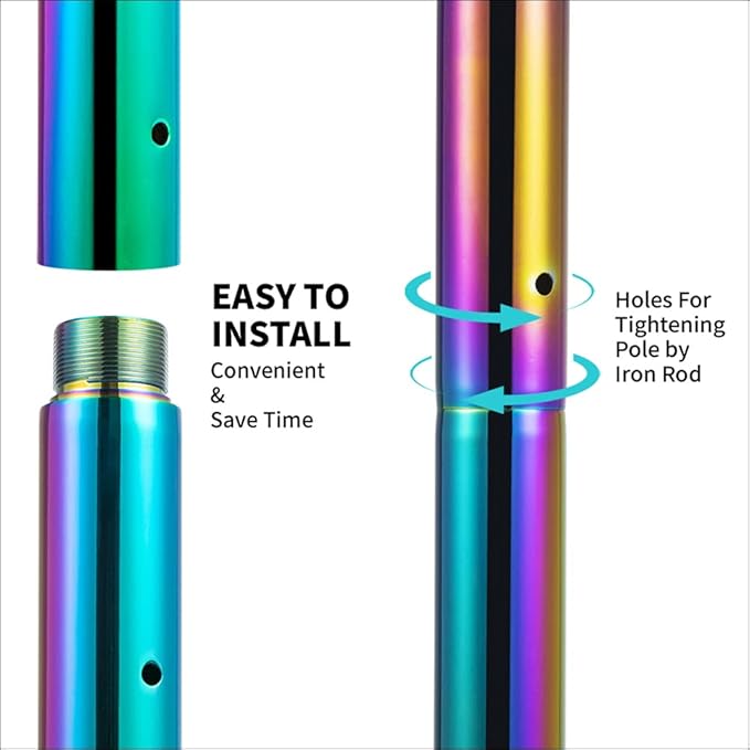 Dance Pole Set -Premium Height Adjustable 7.38-8.85ft Portable 45mm Diameter 360°Spinning Dancing Pole for Home,200KGS Capacity,Drill-Free Installation with Floor-to-Ceiling Stability
