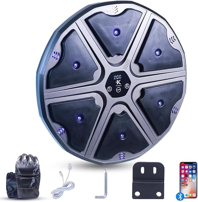 Smart Music Boxing Machine for Kids & Adults | Bluetooth Music | 9 Training Modes | Professional Reflex & Speed Trainer, Wall Mounted Boxing Target | Perfect Fitness Gift for Kids
