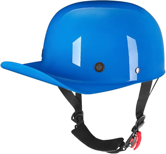 Vintage Retro Open Face Motorcycle Helmet Baseball Cap Half Helmets Men Women for Moped Cap Jet Scooter Street Cruiser - DOT Certified
