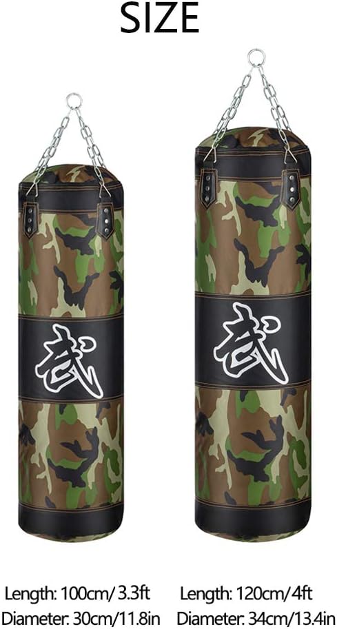 Punching Bag for Man Women Kids, Indoor/Garden Boxing Bag Unfilled Heavy Bag Set with Punching Gloves, Chain, Ceiling Hook for MMA, Kickboxing, Muay Thai, Karate, Taekwondo