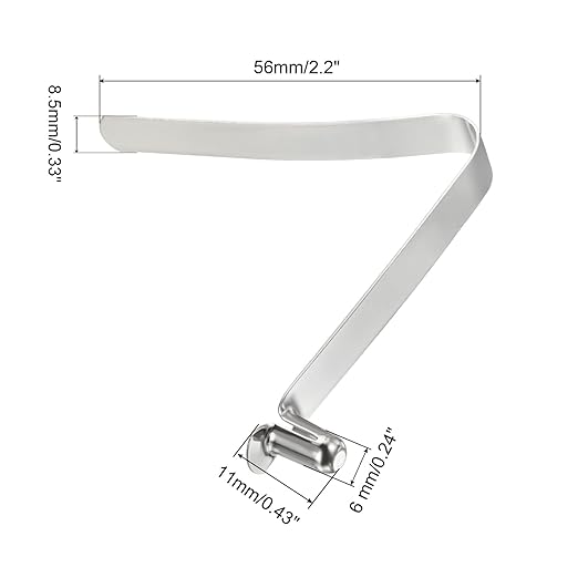 PATIKIL 11x6mm Kayak Paddle Snaps, 16 Pack Tent Pole Clips Steel V Shaped Single Pin Push Button Spring Clips Lock Tube Pole Clips for Camping Awning