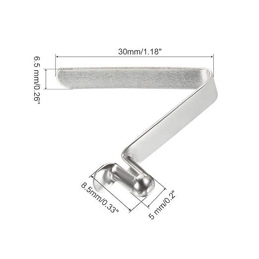 PATIKIL 8.5x5mm Kayak Paddle Snaps, 10 Pack Tent Pole Clips Steel V Shaped Single Pin Push Button Spring Clips Lock Tube Pole Clips for Camping Awning