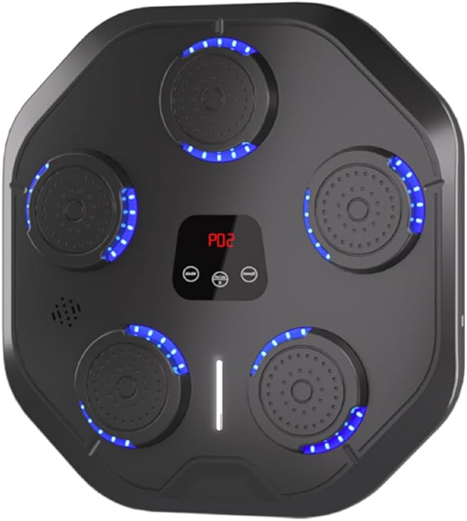 Music Boxing Machine with Boxing Gloves Bluetooth Wall Mounted Boxing Machine Training Punching Exercise Suitable for Adults Kids Home, Office and Indoor Use - Black