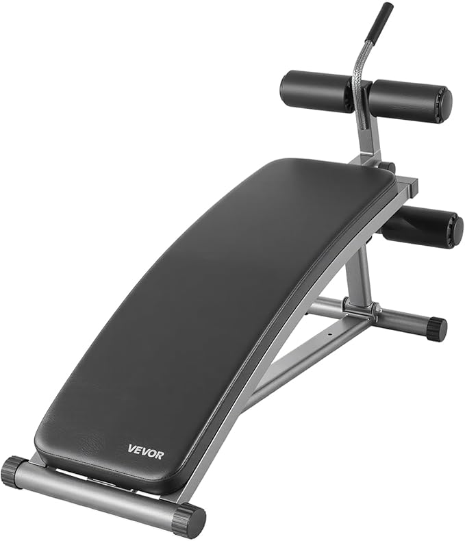 VEVOR Sit Up Bench, Decline Ab Bench with Reverse Crunch Handle, Adjustable Height Setting, Heavy Duty Steel, 500/600/1000 Lbs Capacity for Home Gym Workouts, Strength Training, Full Body Muscles