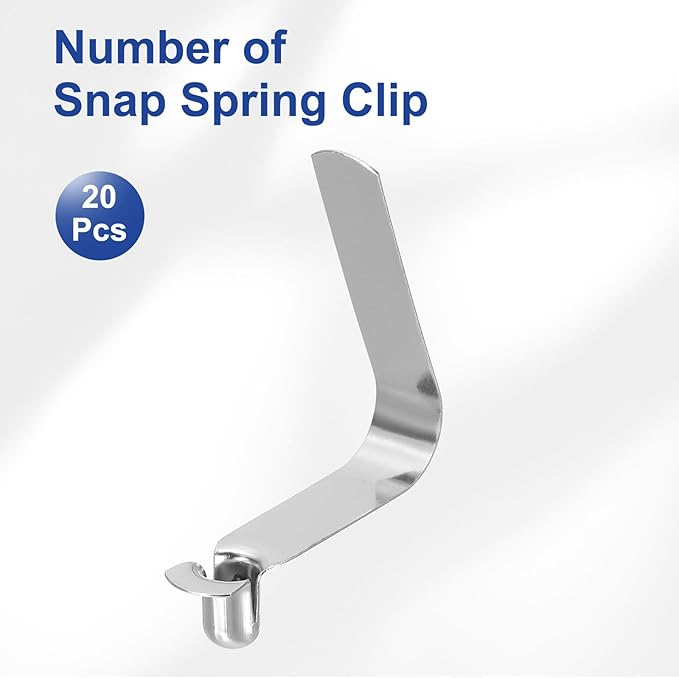 HARFINGTON Single Button Kayak Paddle Snap Spring Clip Spring Steel V-Shaped Hollow Lift Telescopic Locking Tube Pole Clips for Tent Umbrella Camping