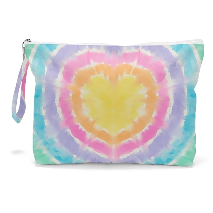Fokongna Travel Makeup Bag - Zipper Pouch for Women, Sister, Friends - Beach, Pool, Yoga, Gym Clothes, Diapers - Ocean, Sea, Shells, Starfish