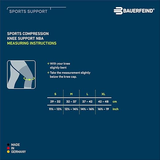 Bauerfeind Sports Compression Knee Support NBA Chicago Bulls - Lightweight Design with Gripping Zones for Basketball Knee Pain Relief & Performance (Bulls, S)