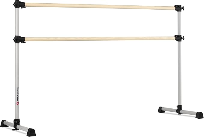 VITA Barre Portable Freestanding Double Ballet Barre, Prodigy, Wood | Adjustable Height, USA Made, Home or Gym Exercise Equipment for Kids & Adults | Dance, Fitness, Pilates