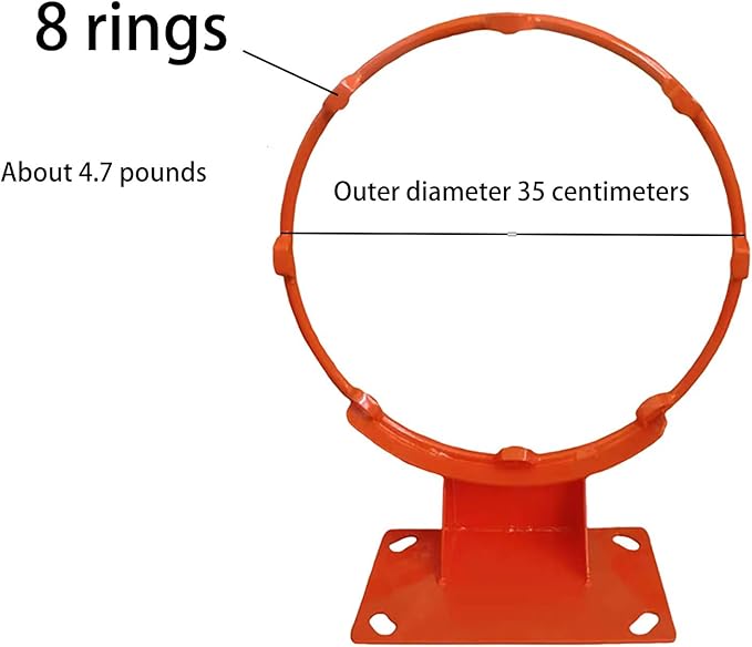 Heavy Duty Medium Size Basketball Hoop Goal Wall Mounted Basketball Rim, Ideal for Teens, Home Decoration & Office Fun, Diameter 35centimeter/13.8inch