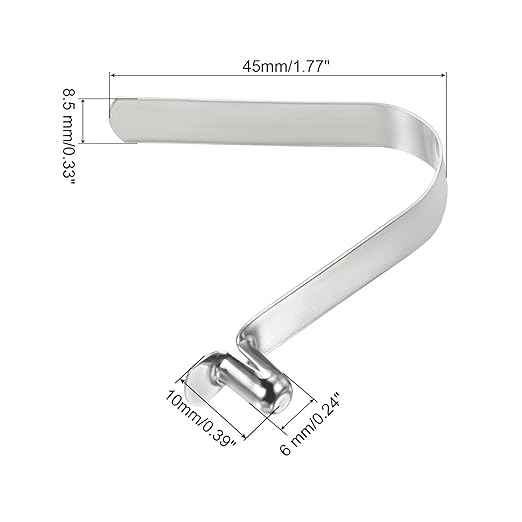 PATIKIL 10x6mm Kayak Paddle Snaps, 10 Pack Tent Pole Clips Steel V Shaped Single Pin Push Button Spring Clips Lock Tube Pole Clips for Camping Awning