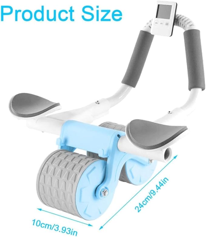 Bersauji 2025 New Ab Roller Wheel with Knee Mat &Timer, Automatic Rebound Abdominal Wheel, Ab Abdominal Exercise Roller with Elbow Support, Abs Workout Equipment Ab Exercise Roller for Women Men.