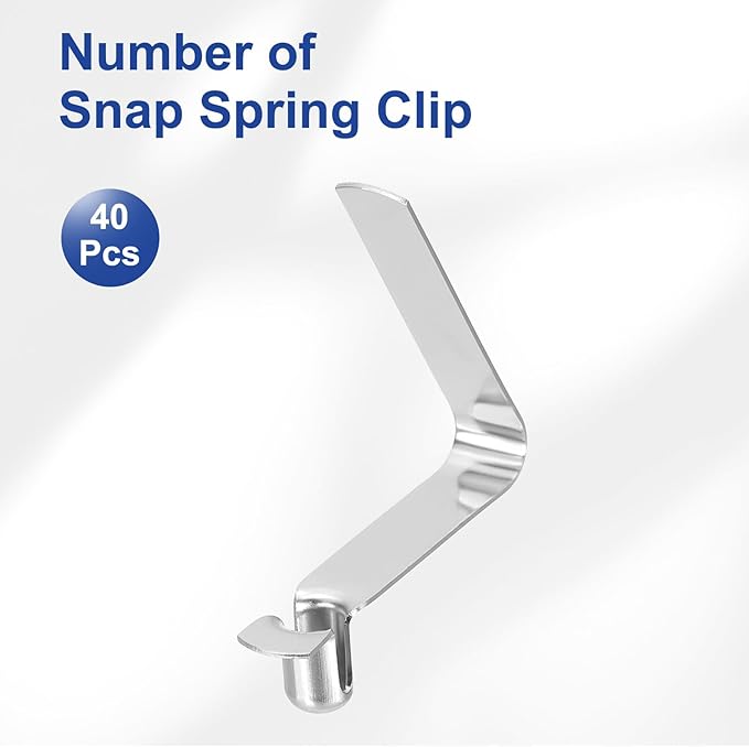 HARFINGTON Single Button Kayak Paddle Snap Spring Clip Spring Steel V-Shaped Hollow Lift Telescopic Locking Tube Pole Clips for Tent Camping