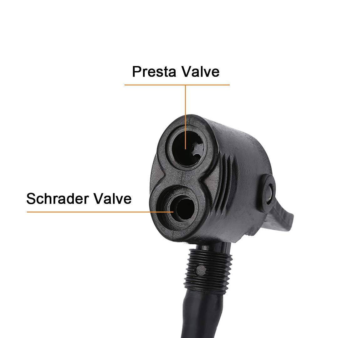 Double Cylinder Foot Air Pump, Precision Pressure Gauge High Pressure Pedal Inflator, Portable Foot Air Mercury for Ball, Bicycle, Scooter, Motorcycle, Car Pumping, Toys Balls Inflatable