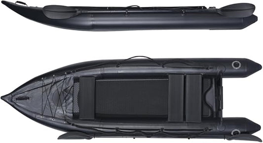 2 Person Inflatable Kayak Fishing PVC Kayak The Dimension 130'' *43'*11.8'' Inflatable Kayak Rescue Rubber Rowing Kayak with Pump Aluminum Alloy Seat Paddle Inflatable Mat, Repair Kit, Fin