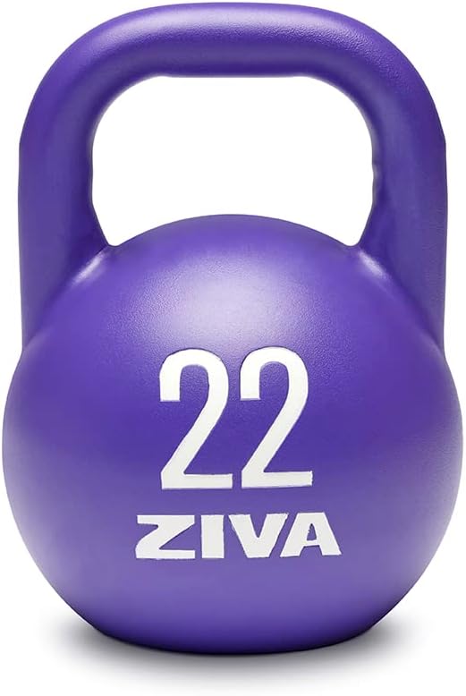 ZIVA Steve Cotter Signature Steel Competition Kettlebells - Hard-Wearing Crack-Resistant Powder Surface Coating, 34mm Steel Handle with Non-Slip Super Textured Powder Coating Grip - Avail 6kg - 32kg