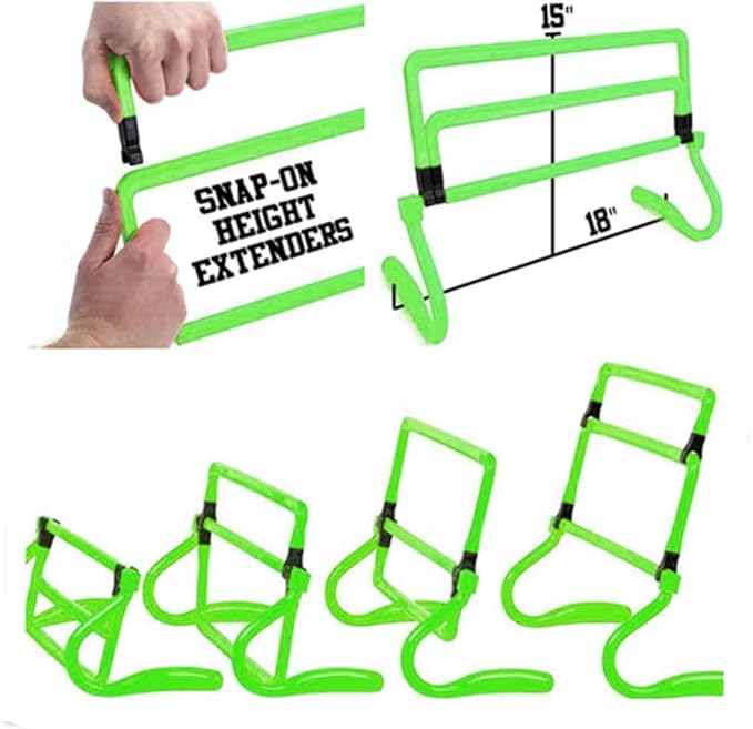 Adjustable Speed Training Hurdles Fitness & Speed Training Equipment with Agility Ladder - Plyometric Fitness & Speed Training – Hurdle/Obstacles for Soccer, Football, Track & Field