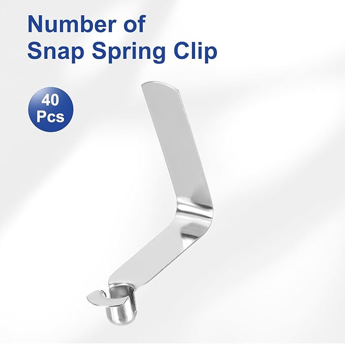 HARFINGTON Single Button Kayak Paddle Snap Spring Clip Spring Steel V-Shaped Hollow Lift Telescopic Locking Tube Pole Clips for Tent Camping
