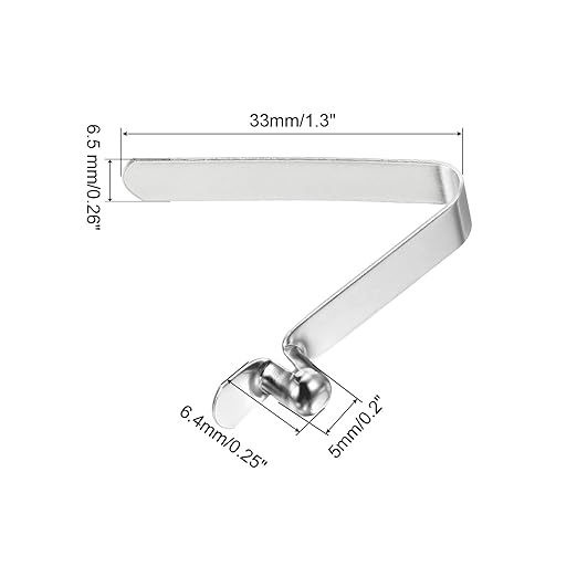 PATIKIL 6.4x5mm Kayak Paddle Snaps, 10 Pack Tent Pole Clips Steel V Shaped Single Pin Push Button Spring Clips Lock Tube Pole Clips for Camping Kayaking