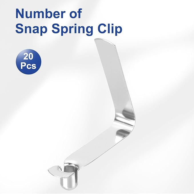 HARFINGTON Single Button Kayak Paddle Snap Spring Clip Spring Steel V-Shaped Hollow Lift Telescopic Locking Tube Pole Clips for Tent Umbrella Camping